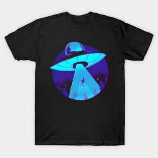 UFO Abduction Flying Saucer Graphic T-Shirt